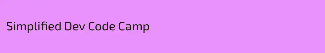 Simplified Dev Code Camp
